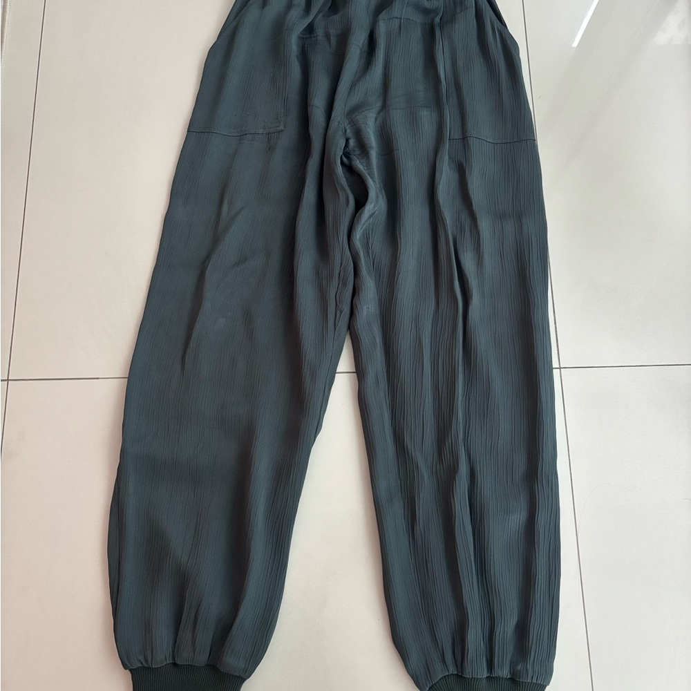 Bobi Black Textured Jogger Pants XS Gray Sleek Lounge Elastic Waist
